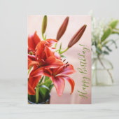 ハッピーバースデータイガーリリー写真カスタムカード カード (スタンド正面)
