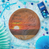 ハッピーバースデータイガー！ ペーパープレート (パーティー)