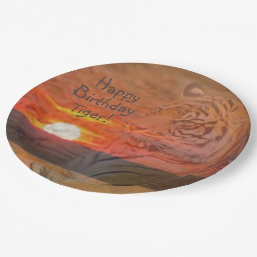 ハッピーバースデータイガー！ ペーパープレート (アングル)