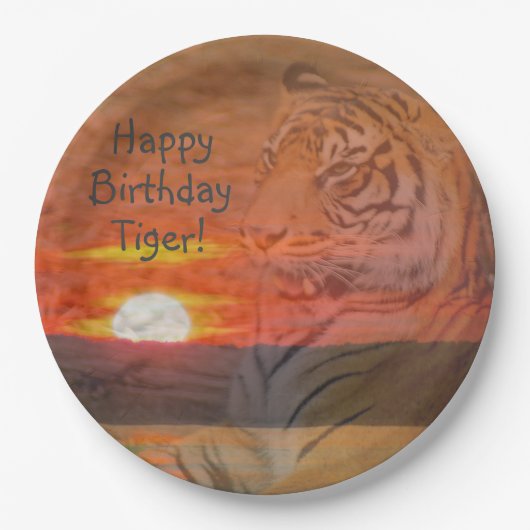 ハッピーバースデータイガー！ ペーパープレート (正面)
