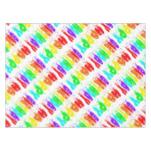 ハッピーバースデータイポグラフィカラフルバルーンかわいい テーブルクロス (正面(横))