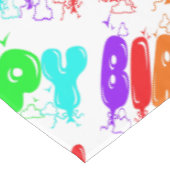 ハッピーバースデータイポグラフィカラフルバルーンかわいい テーブルクロス (アングル)