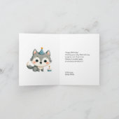 ハッピーバースデータイポグラフィキュートバースデーキツネ 案内状 (内部)