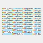 ハッピーバースデータイポグラフィ名 ラッピングペーパーシート (正面)