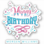 ハッピーバースデータイポグラフィ シール (正面)