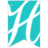 ハッピーバースデーターコイズとホワイト バンティングフラッグ (第2の旗)