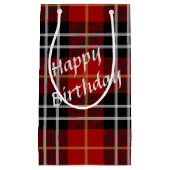ハッピーバースデータータンチェックプレイド スモールペーパーバッグ (正面)