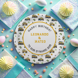 ハッピーバースデーダイナミックデュオモンスタートラックツインボーイズ ペーパープレート