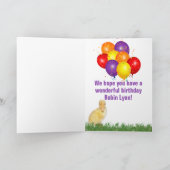 ハッピーバースデーダクリングカラフルバルーン カード (内部)