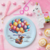 ハッピーバースデーダシュント風船 ペーパープレート (パーティー)
