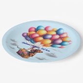 ハッピーバースデーダシュント風船 ペーパープレート (アングル)