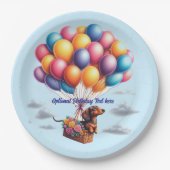 ハッピーバースデーダシュント風船 ペーパープレート (正面)