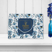 ハッピーバースデーダスティブルーホワイトフローラ名 ラージペーパーバッグ