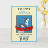 ハッピーバースデーダディーズバイザチワフアドッグ カード (黄色い花)