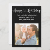 ハッピーバースデーダディーブラック&ホワイトフォトコラージュ シーズンカード (裏面)