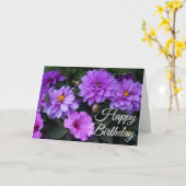 ハッピーバースデーダリア薄紫&ペチュニアカード カード (黄色い花)
