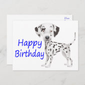 ハッピーバースデーダルマチアンパピードッグハガキ ポストカード (正面/裏面)