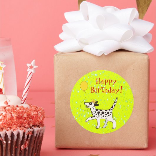 ハッピーバースデーダルマ ラウンドシール (パーティー)