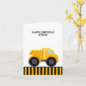 ハッピーバースデーダンプトラックの第1カード カード (黄色い花)