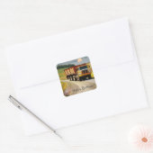 ハッピーバースデーダンプトラック スクエアシール (封筒)