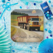 ハッピーバースデーダンプトラック ペーパープレート (パーティー)