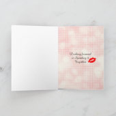 ハッピーバースデーダーリング、レトロレディピンナップ カード (内部)