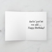 ハッピーバースデーダーリンサザン文字スタイル カード (内部)