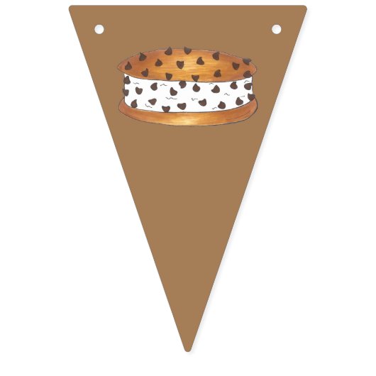 ハッピーバースデーチップウィッチアイスクリームサンドイッチ バンティングフラッグ (第1の旗)