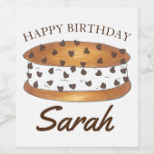 ハッピーバースデーチップウィッチアイスクリームサンドイッチ ワインラベル (シングルラベル)