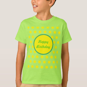 ハッピーバースデーチャイルドTシャツネオングリーン&イエロー Tシャツ