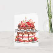 ハッピーバースデーチョコレートケーキデザイン カード (正面)