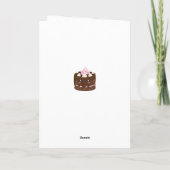 ハッピーバースデーチョコレートケーキ,かわいい カード (裏面)