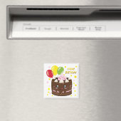 ハッピーバースデーチョコレートケーキ,かわいい マグネット (インサイチュ (食洗機))