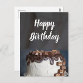 ハッピーバースデーチョコレートケーキ ポストカード (正面/裏面)