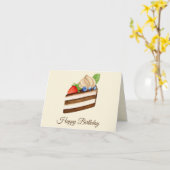 ハッピーバースデーチョコレートベリーケーキ カード (黄色い花)