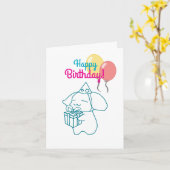ハッピーバースデーチョモチバニー カード (黄色い花)
