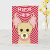 ハッピーバースデーチワワ カード (黄色い花)