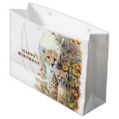 ハッピーバースデーチーターベビーとママ ラージペーパーバッグ (正面アングル)