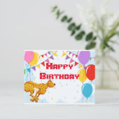 ハッピーバースデーチーター挨拶 ポストカード (スタンド正面)