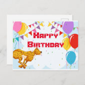 ハッピーバースデーチーター挨拶 ポストカード (正面/裏面)
