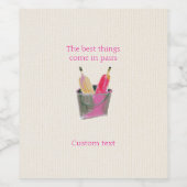 ハッピーバースデーツインと冷たいワインボトル ワインラベル (シングルラベル)