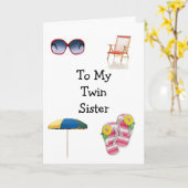 ハッピーバースデーツインシスター カード (黄色い花)