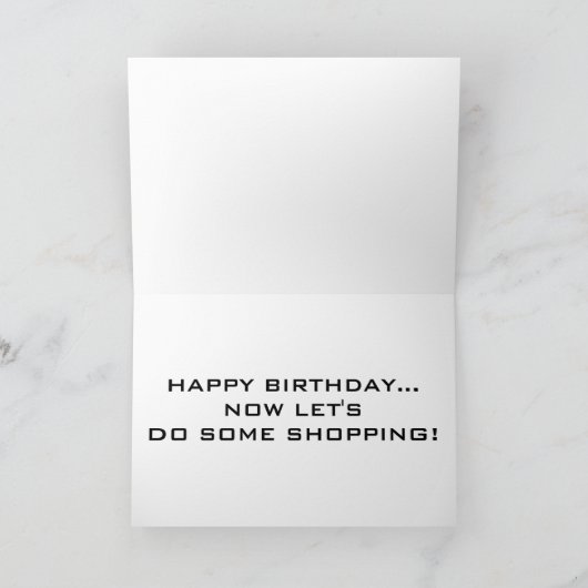 ハッピーバースデーツイン姉妹マネキンが「ショップ!」と言う カード (内部)
