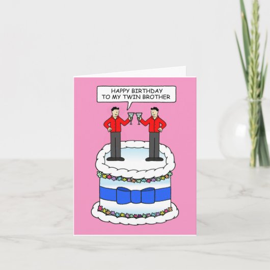 ハッピーバースデーツイン・ブラザー2人 カード (正面)