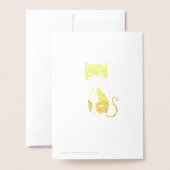 ハッピーバースデーツキセドキャットゴールデン 箔カード (裏面封筒付き)