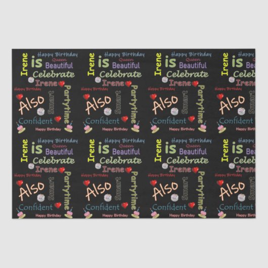 ハッピーバースデーティッシュペーパーアイリーン 薄葉紙 (正面)