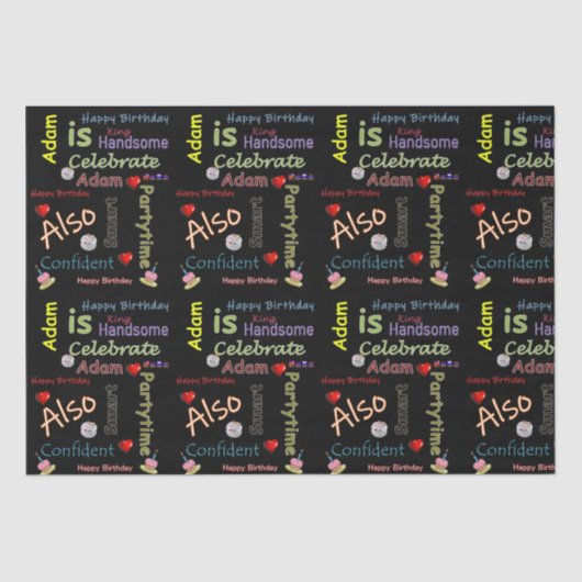 ハッピーバースデーティッシュペーパーアダム 薄葉紙 (正面)