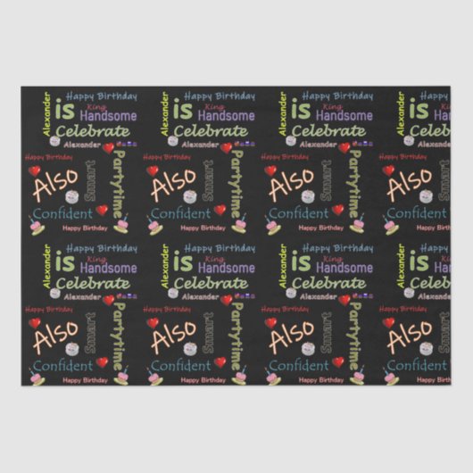 ハッピーバースデーティッシュペーパーアレクサンダー 薄葉紙 (正面)