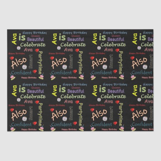 ハッピーバースデーティッシュペーパーアヴァ 薄葉紙 (正面)