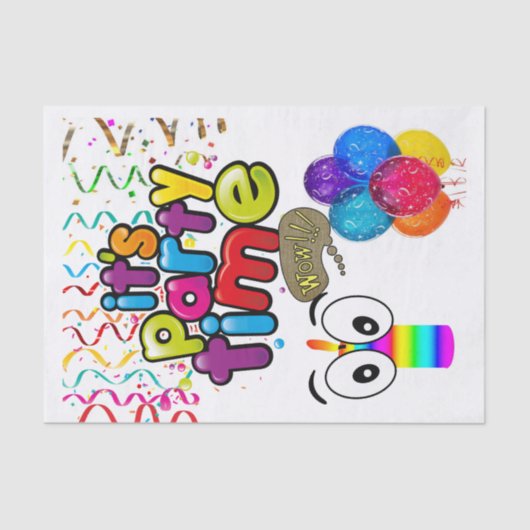 ハッピーバースデーティッシュペーパーイッツタイムキャンドルパーティー 薄葉紙 (正面)